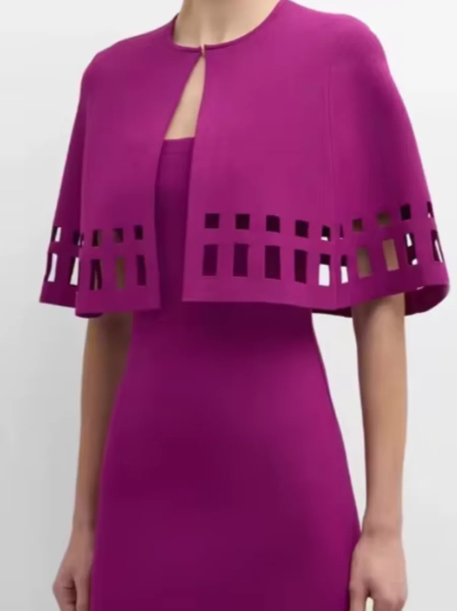 Hollow Out Women Knitted Set Round Neck Short Cloak + Square Collar Sleeveless Long Dress Elegant Female Suit
Hollow Out Women Knitted Set Round Neck Short Cloak + Square Collar Sleeveless Long Dress Elegant Female Suit