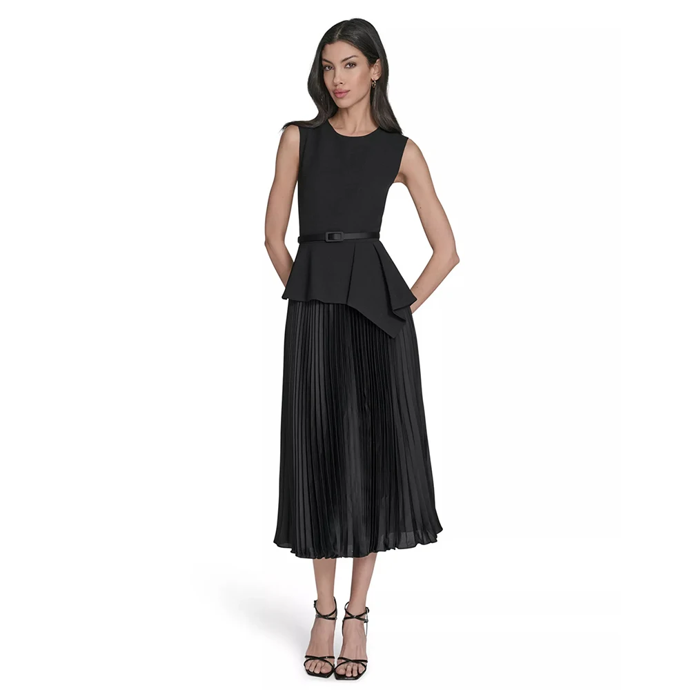 Luxurious Women's Evening Dresses 2025 Round Neck Sleeveless A-Line Dress Belt Pleated Prom Gowns For Party Formal Party Gowns
Luxurious Women's Evening Dresses 2025 Round Neck Sleeveless A-Line Dress Belt Pleated Prom Gowns For Party Formal Party Gowns