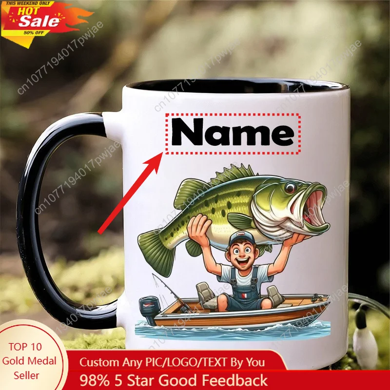 Personalized Fishing Mug with Name/Text - Funny Fisherman Design Ceramic Coffee Cup Suitable for Fishing Enthusiasts 7 Color Op
Personalized Fishing Mug with Name/Text - Funny Fisherman Design Ceramic Coffee Cup Suitable for Fishing Enthusiasts 7 Color Op