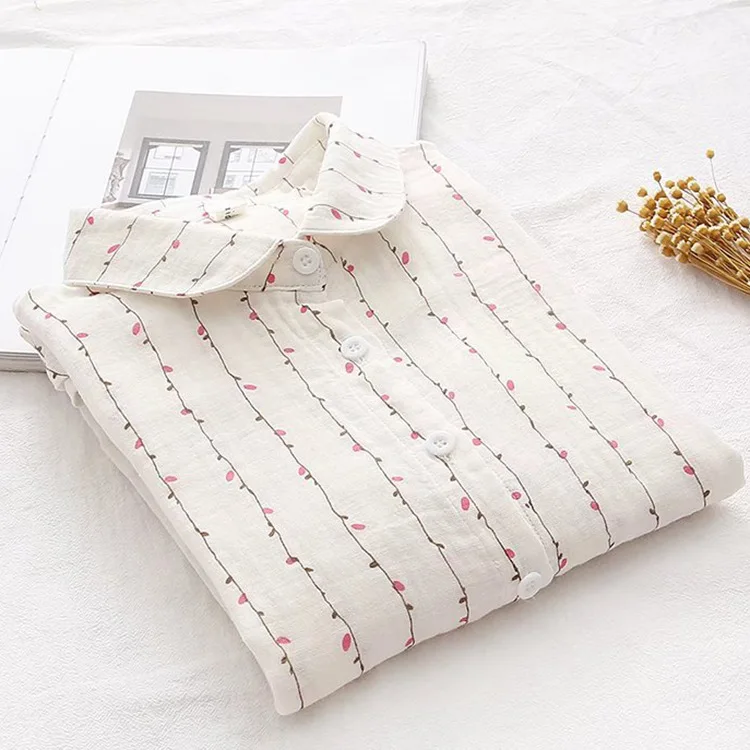 New Spring Women Double-layer Cotton Shirts Full Sleeve Floral Loose Casual Soft Blouse Office Lady Work Wear Tops
New Spring Women Double-layer Cotton Shirts Full Sleeve Floral Loose Casual Soft Blouse Office Lady Work Wear Tops