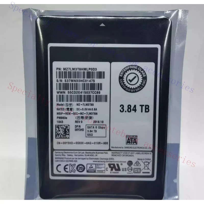 R+ FOR New DELL Samsung 3.84TB SSD Solid State Drive PM863A SATA MZ7LM1T9HMLP0D3 9Y3HD
R+ FOR New DELL Samsung 3.84TB SSD Solid State Drive PM863A SATA MZ7LM1T9HMLP0D3 9Y3HD