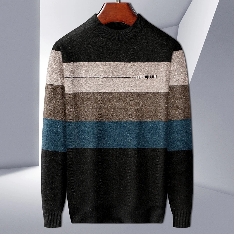 Men's Autumn and Winter New Pullover Multi Color Stripe Round Neck Slim Fit Warm and Thickened Sweater Men's Top
Men's Autumn and Winter New Pullover Multi Color Stripe Round Neck Slim Fit Warm and Thickened Sweater Men's Top