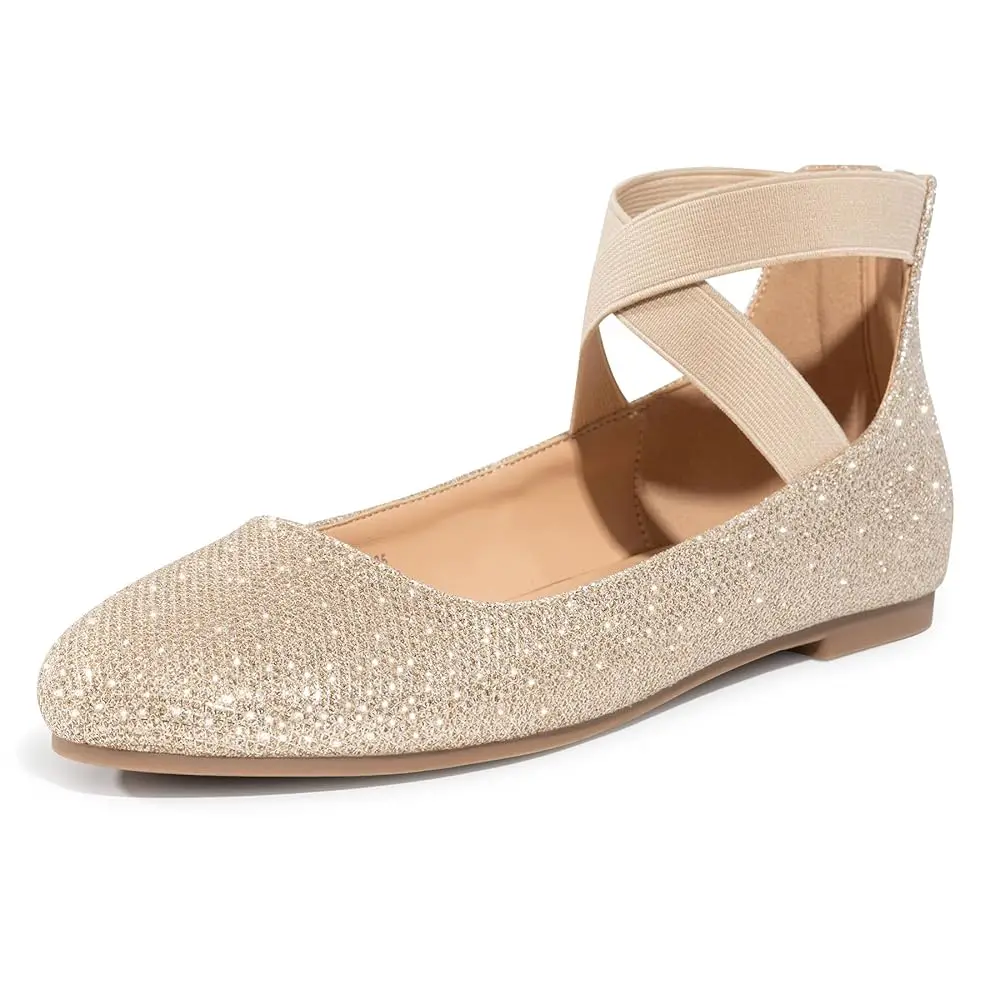 Ballet Flats for Women Round Closed Toe Mary Jane Shoes Women's Flats with Wide Width Womens Comfy Fashion Elastic Ankle Str
Ballet Flats for Women Round Closed Toe Mary Jane Shoes Women's Flats with Wide Width Womens Comfy Fashion Elastic Ankle Str