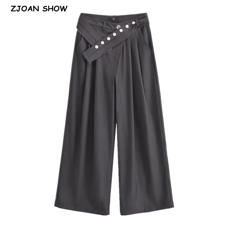 2023 Autumn Winter With Metal Button Belt Middle Waist Wide Leg Pants Women Long Loose Woolen Korean Trousers Full Length Bottom
2023 Autumn Winter With Metal Button Belt Middle Waist Wide Leg Pants Women Long Loose Woolen Korean Trousers Full Length Bottom