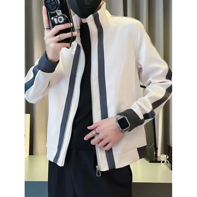 Youth stand collar splicing color jacket men's daily casual versatile windproof coat zipper top
Youth stand collar splicing color jacket men's daily casual versatile windproof coat zipper top
