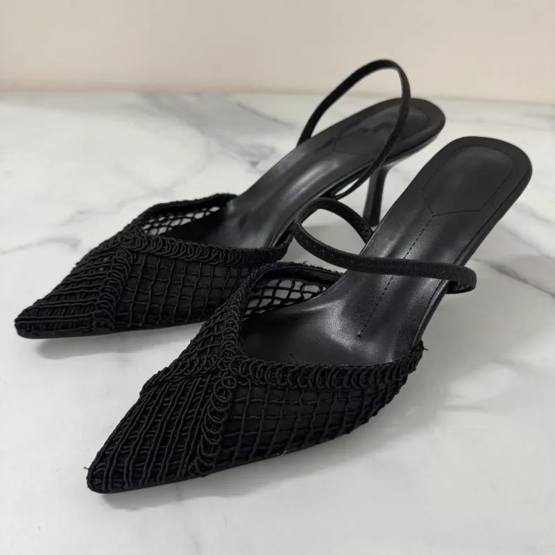 Pointed Toe High Heels Women Sandals Woven Mesh Design Slingbacks Summer Footwear Breathable Hollow Out Female Dress Shoes
Pointed Toe High Heels Women Sandals Woven Mesh Design Slingbacks Summer Footwear Breathable Hollow Out Female Dress Shoes