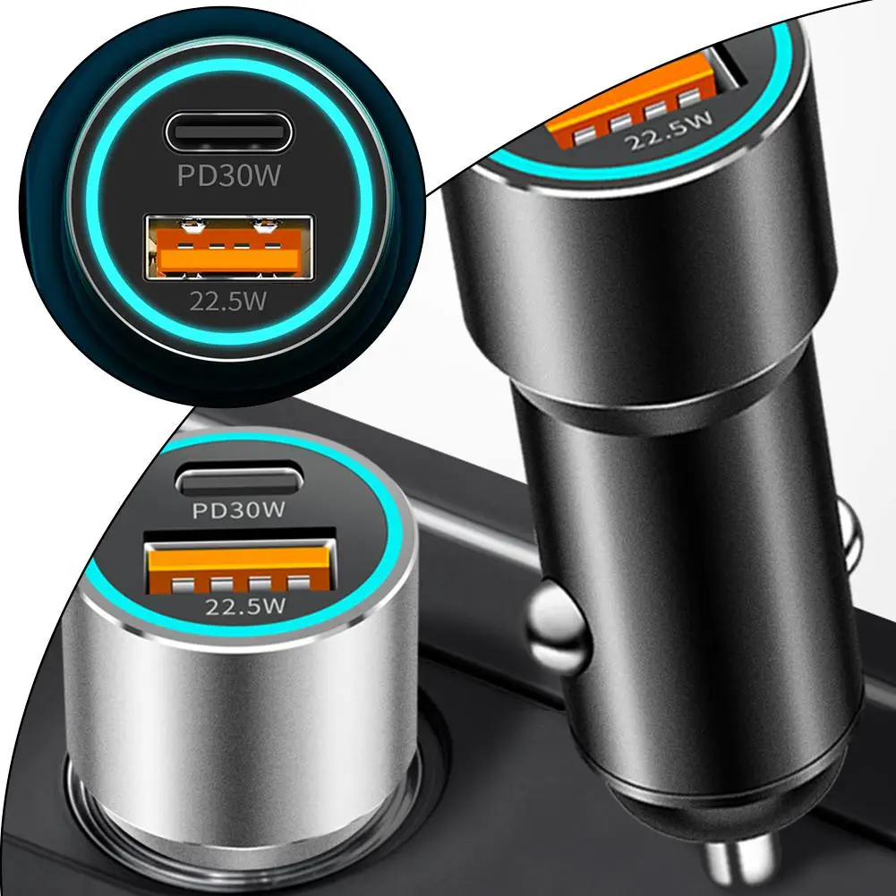 New PD30W+QC22.5W Aluminum Alloy Metal Car Charger Charger Car Charger Charging Car Quality Super High Fast J9A0
New PD30W+QC22.5W Aluminum Alloy Metal Car Charger Charger Car Charger Charging Car Quality Super High Fast J9A0
