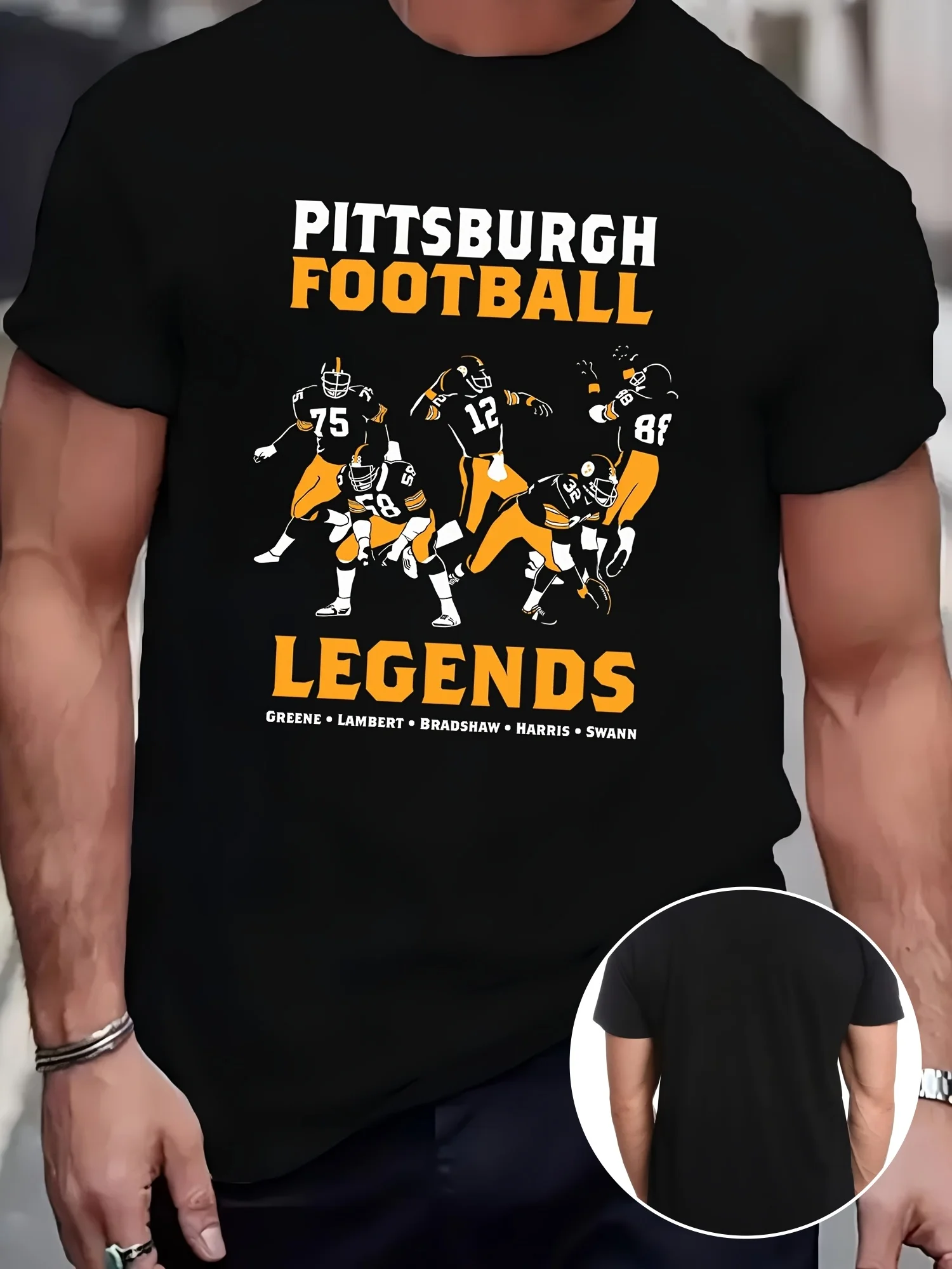 Vintage Cotton Retro Graphic Pittsburgh Football Legends Men's T-Shirt - Casual, Short Sleeve
Vintage Cotton Retro Graphic Pittsburgh Football Legends Men's T-Shirt - Casual, Short Sleeve