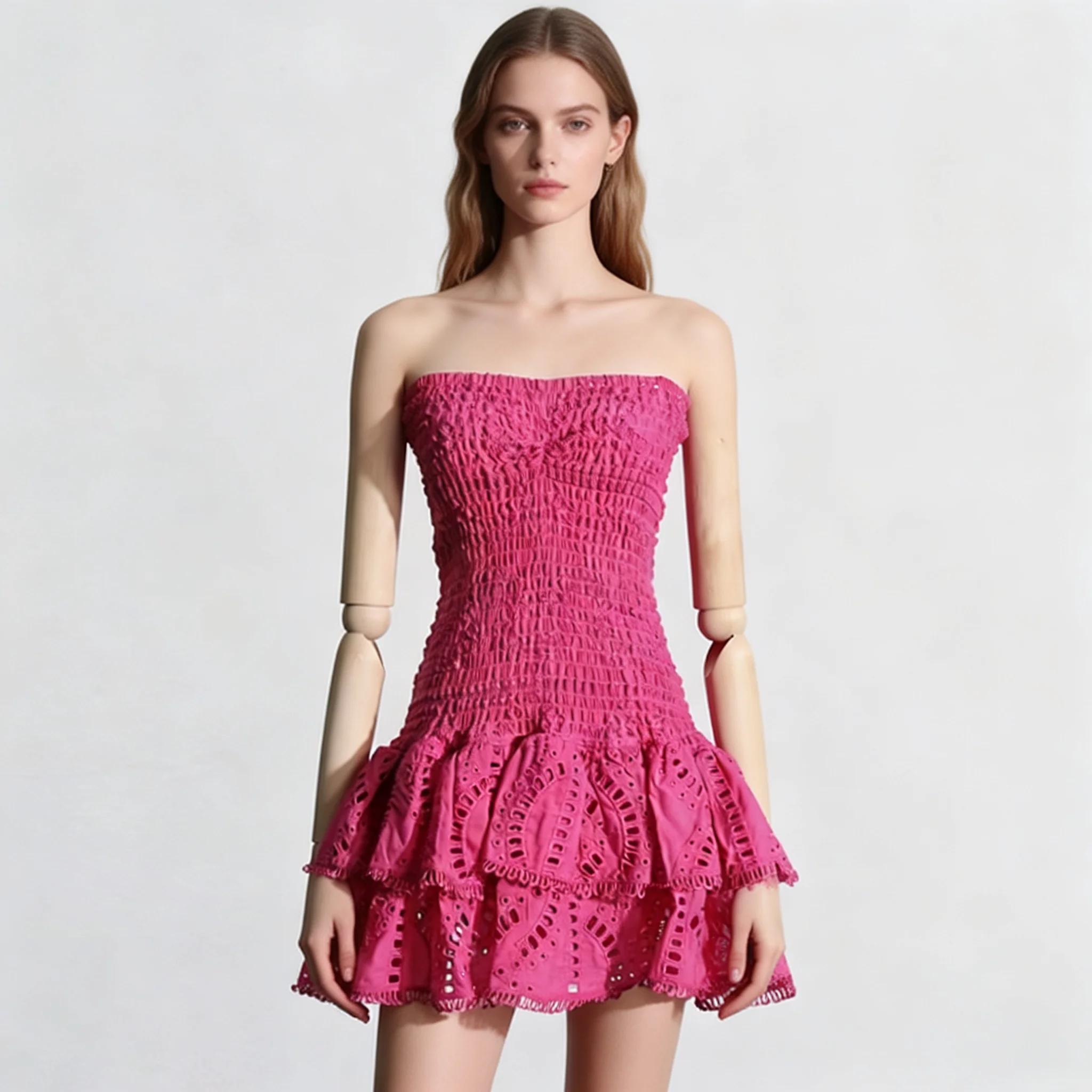 TWOTWINSTYLE Patchwork Folds Casual Dresses For Women Strapless Sleeveless High Waist Hollow Out Elegant Slimming Dress Female
TWOTWINSTYLE Patchwork Folds Casual Dresses For Women Strapless Sleeveless High Waist Hollow Out Elegant Slimming Dress Female