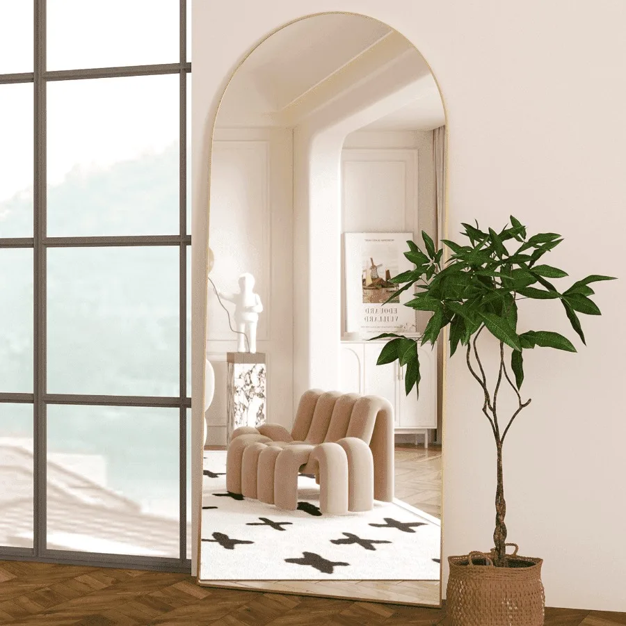 Full Length Mirror 71"x26" Arch Mirror Floor Mirror with Stand Wall Mirror Gold Arched Full Body Mirror Standing Hanging or Lea
Full Length Mirror 71"x26" Arch Mirror Floor Mirror with Stand Wall Mirror Gold Arched Full Body Mirror Standing Hanging or Lea