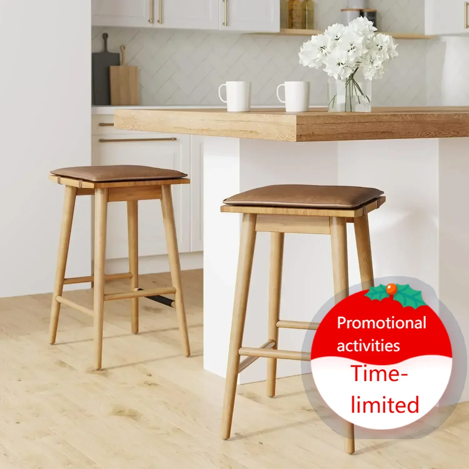 Горячая распродажа: Комплект из 2 классических барных стульев Barker из дерева, высотой сиденья 24 дюйма, с кожаными съемными подушками, без спинки, для кухонного острова
Горячая распродажа: Комплект из 2 классических барных стульев Barker из дерева, высотой сиденья 24 дюйма, с кожаными съемными подушками, без спинки, для кухонного острова