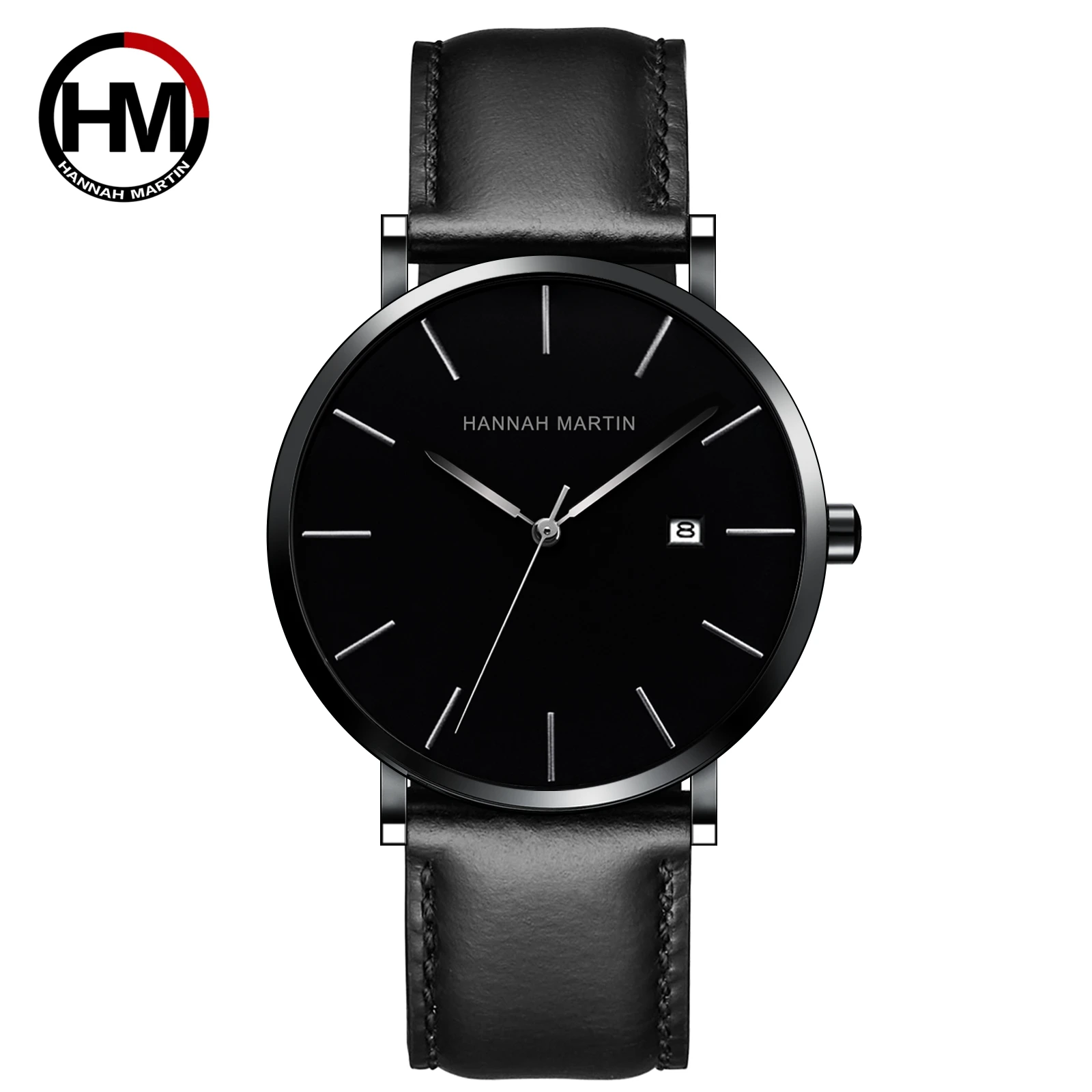 HANNAH MARTIN Brand Men's Quartz Watch with Calendar Business Genuine Leather Japanese Movement Casual Fashion Waterproof Watch
HANNAH MARTIN Brand Men's Quartz Watch with Calendar Business Genuine Leather Japanese Movement Casual Fashion Waterproof Watch