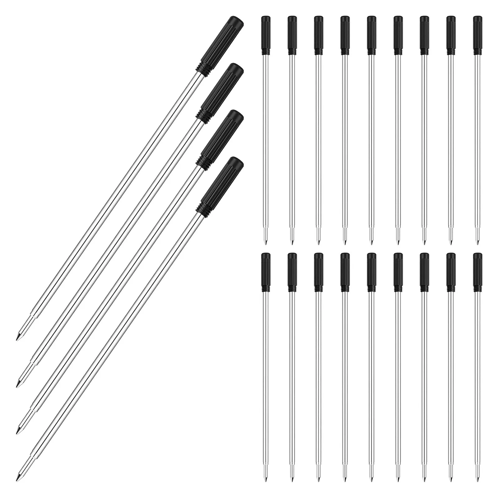 200Pcs Metal Ballpoint Pen Refills Black Ink Medium Point 1.0mm Replacement Ink Cartridge Smooth Writing Compatible with Cross
200Pcs Metal Ballpoint Pen Refills Black Ink Medium Point 1.0mm Replacement Ink Cartridge Smooth Writing Compatible with Cross