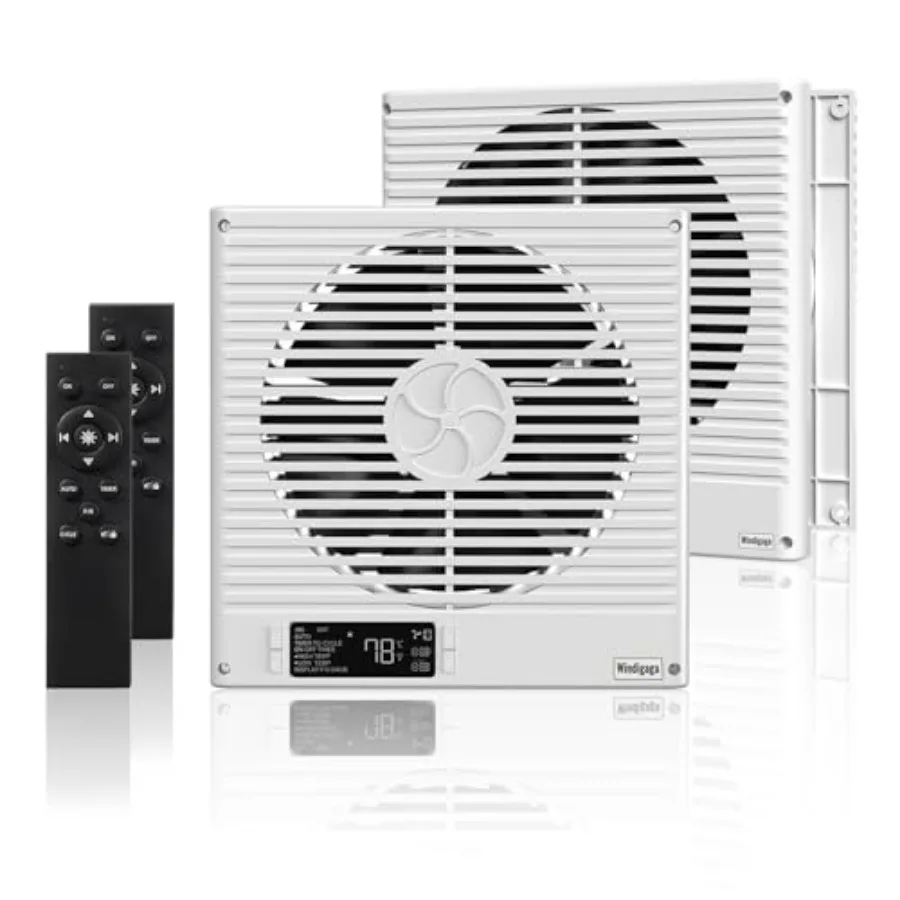 2PCS 8" Room to Room Fan with Remote, 320CFM Through Wall Air Transfer Fan with Temperature Control, Reversible Airflow Design,
2PCS 8" Room to Room Fan with Remote, 320CFM Through Wall Air Transfer Fan with Temperature Control, Reversible Airflow Design,