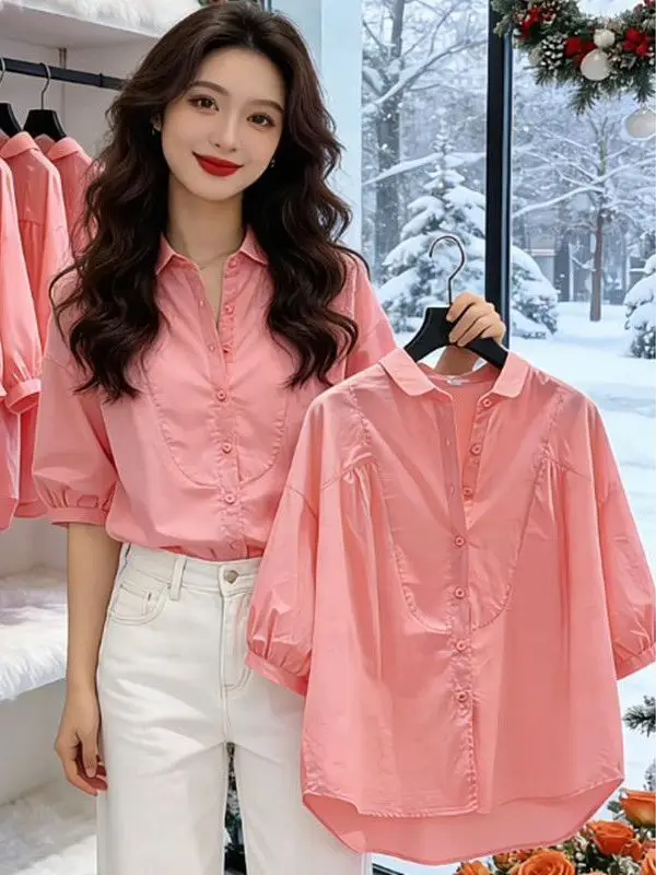 Casual Loose Women's Shirt Spring Summer New Style Slimming Versatile Seven-Quarter Sleeve Design Korean Version Loose Fit
Casual Loose Women's Shirt Spring Summer New Style Slimming Versatile Seven-Quarter Sleeve Design Korean Version Loose Fit