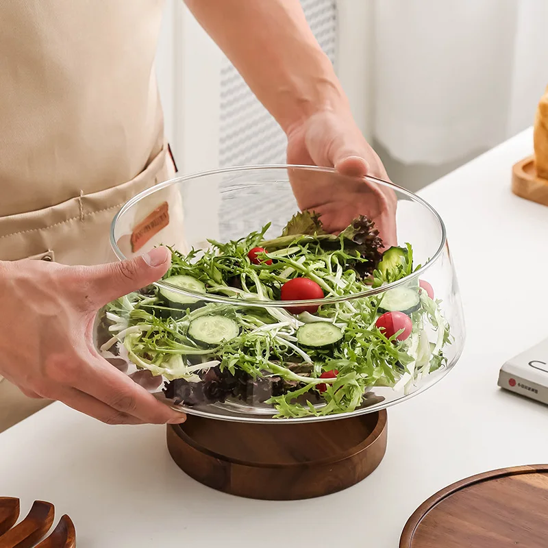 Ins Simple Glass Fruit Plate Salad Bowl High Beauty Transparent Glass Bowl Acacia Wood Base No.5 Salad Bowl
Ins Simple Glass Fruit Plate Salad Bowl High Beauty Transparent Glass Bowl Acacia Wood Base No.5 Salad Bowl