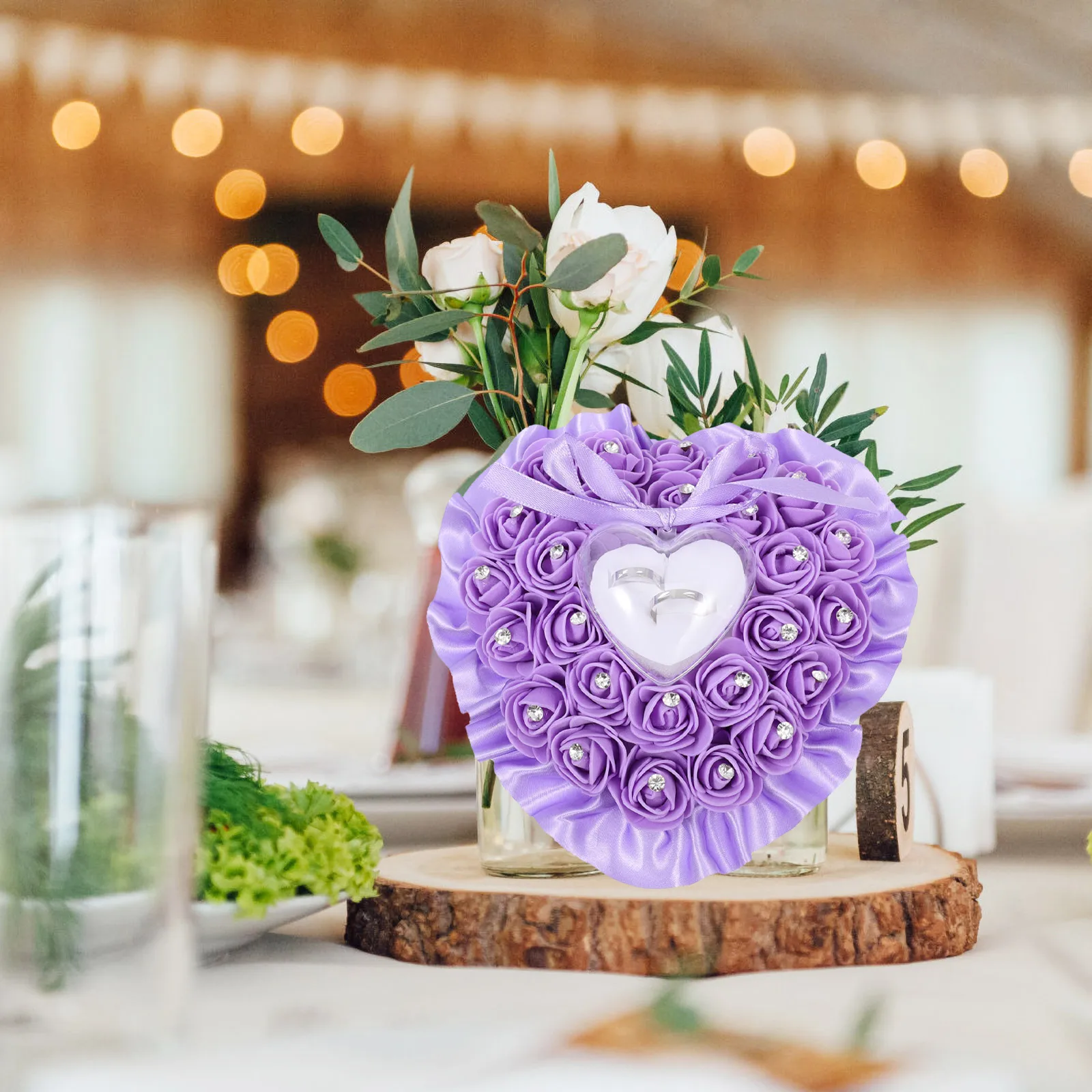 Wedding Ring Pillow Heart Shaped Plastic Rhinestone Holder Case for Bridal Ceremony Decor Elegant Romantic Boxes
Wedding Ring Pillow Heart Shaped Plastic Rhinestone Holder Case for Bridal Ceremony Decor Elegant Romantic Boxes