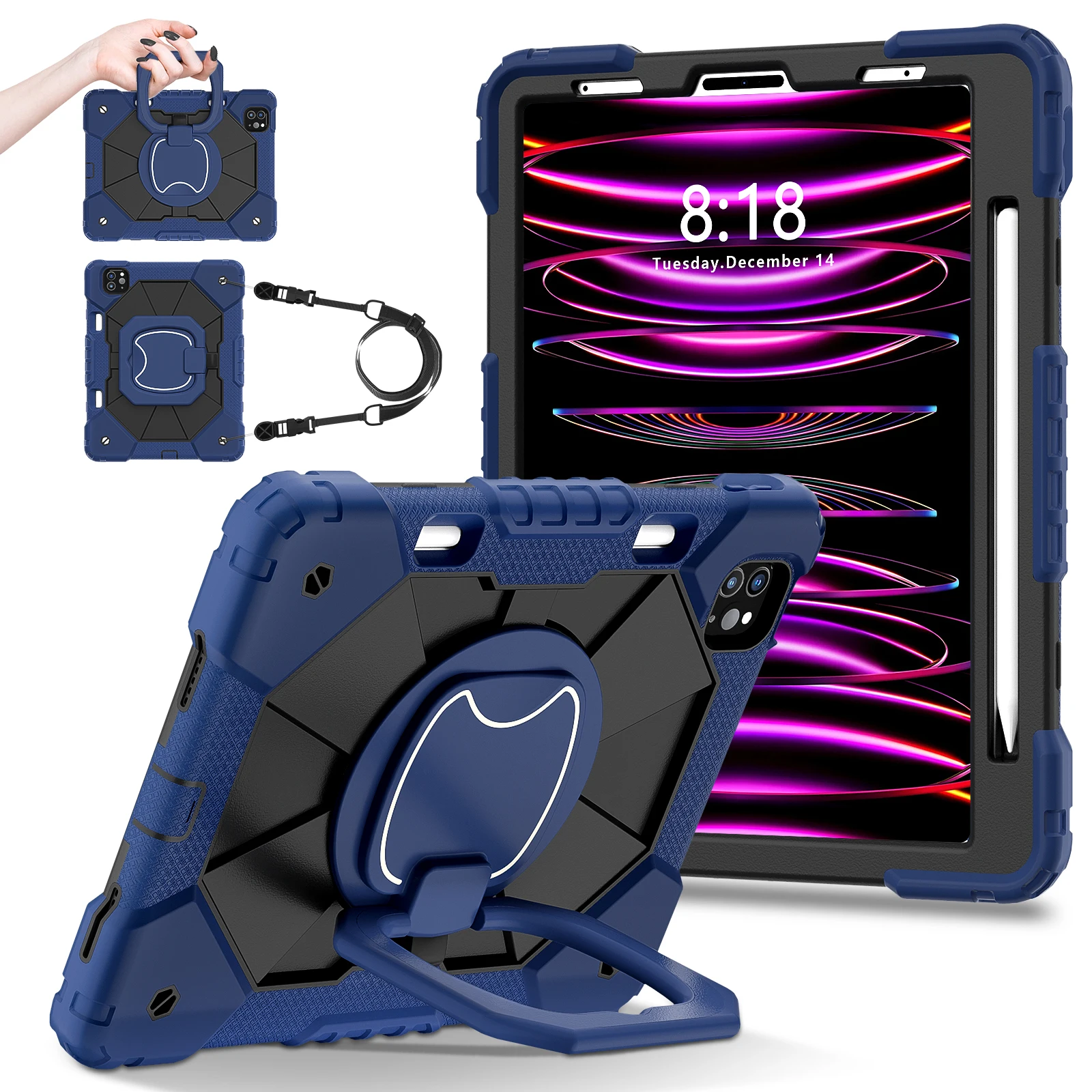 Rotating Heavy Duty Case Universal For iPad Air 4 5 Pro 2018 2020 2021 2022 Armor Stand Cover With Portable Grip Shoulder Strap
Rotating Heavy Duty Case Universal For iPad Air 4 5 Pro 2018 2020 2021 2022 Armor Stand Cover With Portable Grip Shoulder Strap