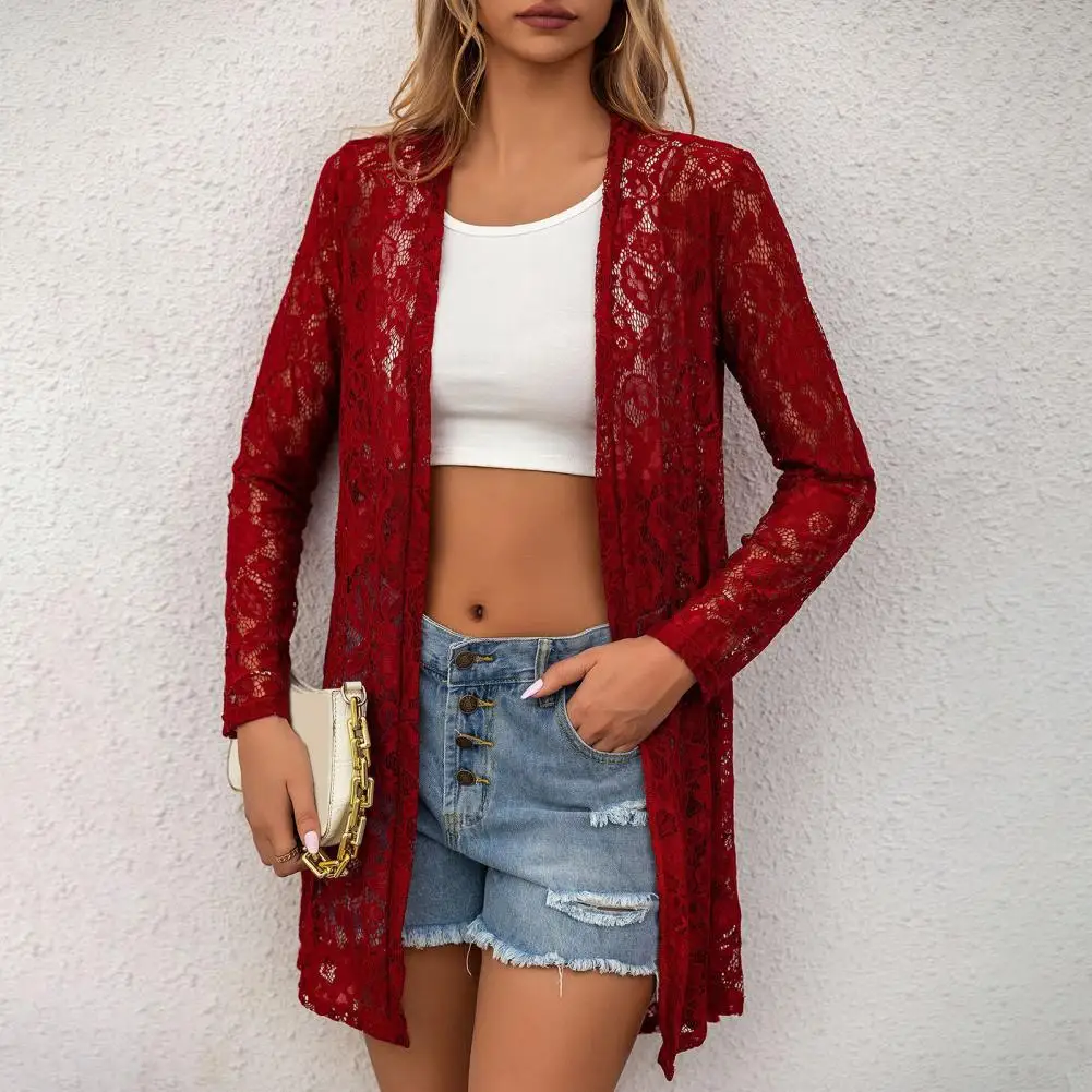 Lace Jacket with Cardigan Design Fashionable Women's Lace Coat Elegant Mid-length Cardigan with Embroidery Lace Flower for All
Lace Jacket with Cardigan Design Fashionable Women's Lace Coat Elegant Mid-length Cardigan with Embroidery Lace Flower for All