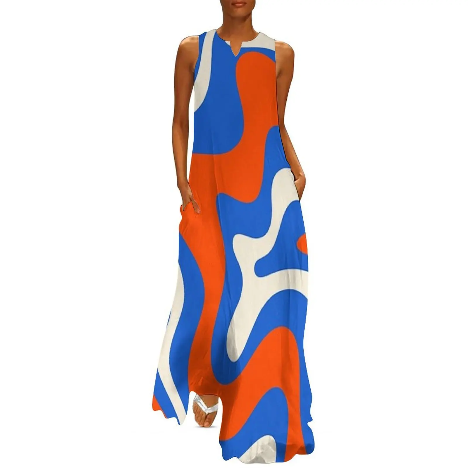 Retro Liquid Swirl Bold Vibrant Blue and Orange Abstract Pattern 2 Long Dress elegant guest wedding dress
Retro Liquid Swirl Bold Vibrant Blue and Orange Abstract Pattern 2 Long Dress elegant guest wedding dress