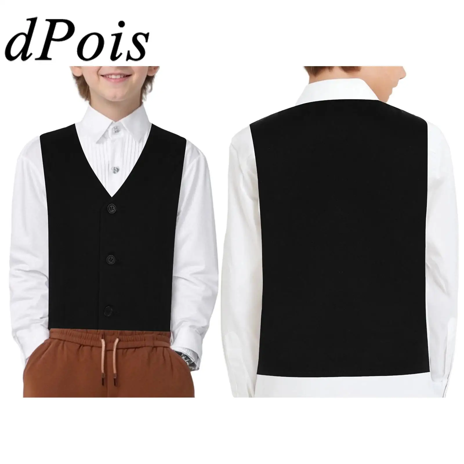 School Uniforms Boy's Vests Gentleman Children Button Formal Suit Vest Kids Party Costume Waistcoat 2T-16 Sleeveless Waistcoats
School Uniforms Boy's Vests Gentleman Children Button Formal Suit Vest Kids Party Costume Waistcoat 2T-16 Sleeveless Waistcoats