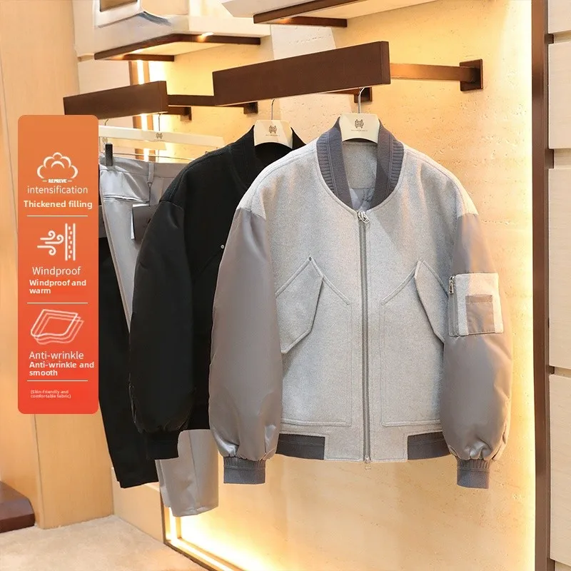 Осень-зима мужское уличное дизайнерское пальто с бейсбольным воротником Flight Jaet из смесовой шерсти хлопковое пальто Faion Urban свободного покроя Long Sve
Осень-зима мужское уличное дизайнерское пальто с бейсбольным воротником Flight Jaet из смесовой шерсти хлопковое пальто Faion Urban свободного покроя Long Sve