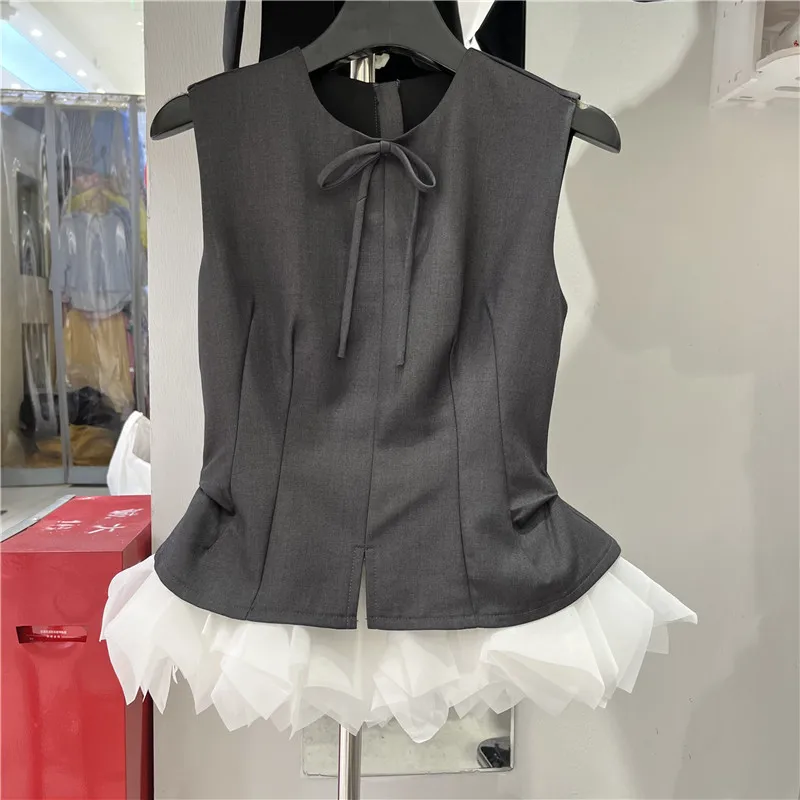 Color Block Heavy Embroidery Sleeveless Vest Women's Summer New Knot round Neck Waist Cinching Elegant Top
Color Block Heavy Embroidery Sleeveless Vest Women's Summer New Knot round Neck Waist Cinching Elegant Top
