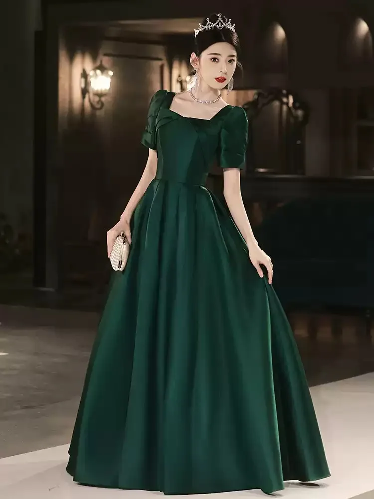 Элегантные атласные темно-зеленые вечерние платья с квадратными короткими рукавами на шнуровке/молнии сзади, толстое атласное вечернее платье, платья для выпускного вечера
Элегантные атласные темно-зеленые вечерние платья с квадратными короткими рукавами на шнуровке/молнии сзади, толстое атласное вечернее платье, платья для выпускного вечера