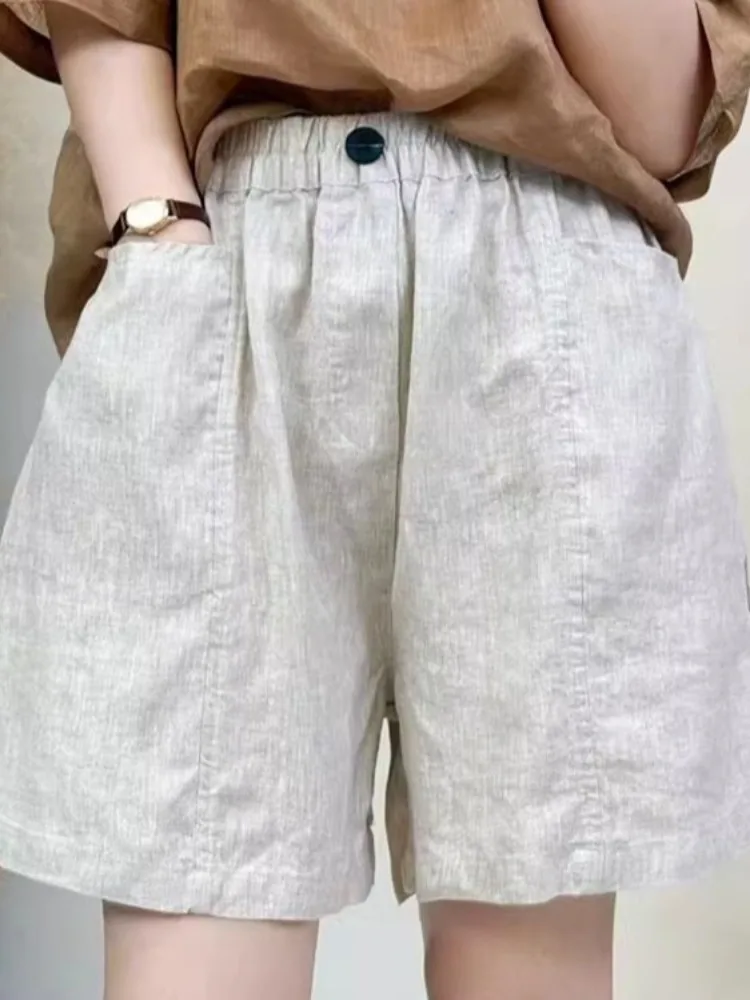 Women's Linen Wide Leg Short Pants Summer Outdoor Wear Elastic Waist Slimming plus Size Casual Cotton Linen A-Line Hot Pants
Women's Linen Wide Leg Short Pants Summer Outdoor Wear Elastic Waist Slimming plus Size Casual Cotton Linen A-Line Hot Pants