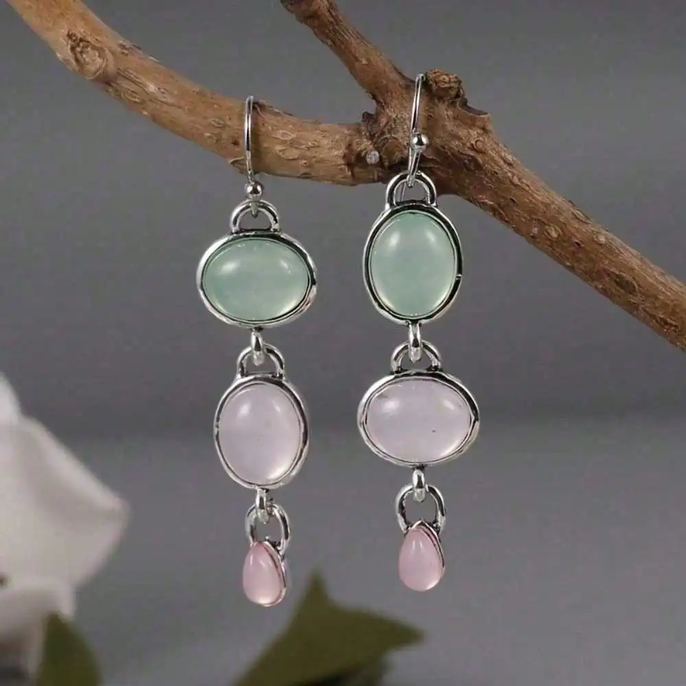 Elegant Moonstone Lady Drop Earrings - Perfect For Weddings And Engagements - Oval Pink And Blue Gemstones - Pendant Jewelry
Elegant Moonstone Lady Drop Earrings - Perfect For Weddings And Engagements - Oval Pink And Blue Gemstones - Pendant Jewelry