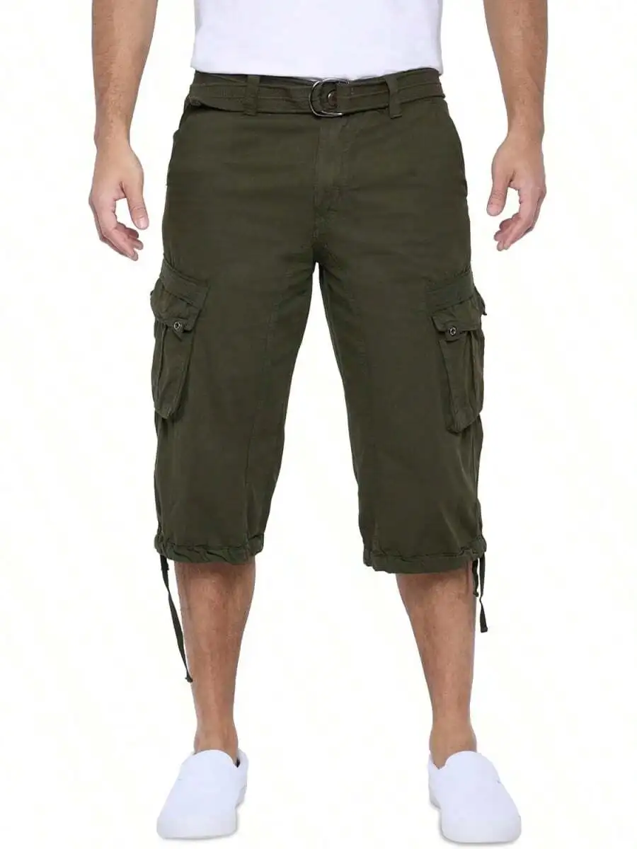 Mens Belted Cargo Shorts Below Knee Length 3/4 Pants Cotton Casual
Mens Belted Cargo Shorts Below Knee Length 3/4 Pants Cotton Casual