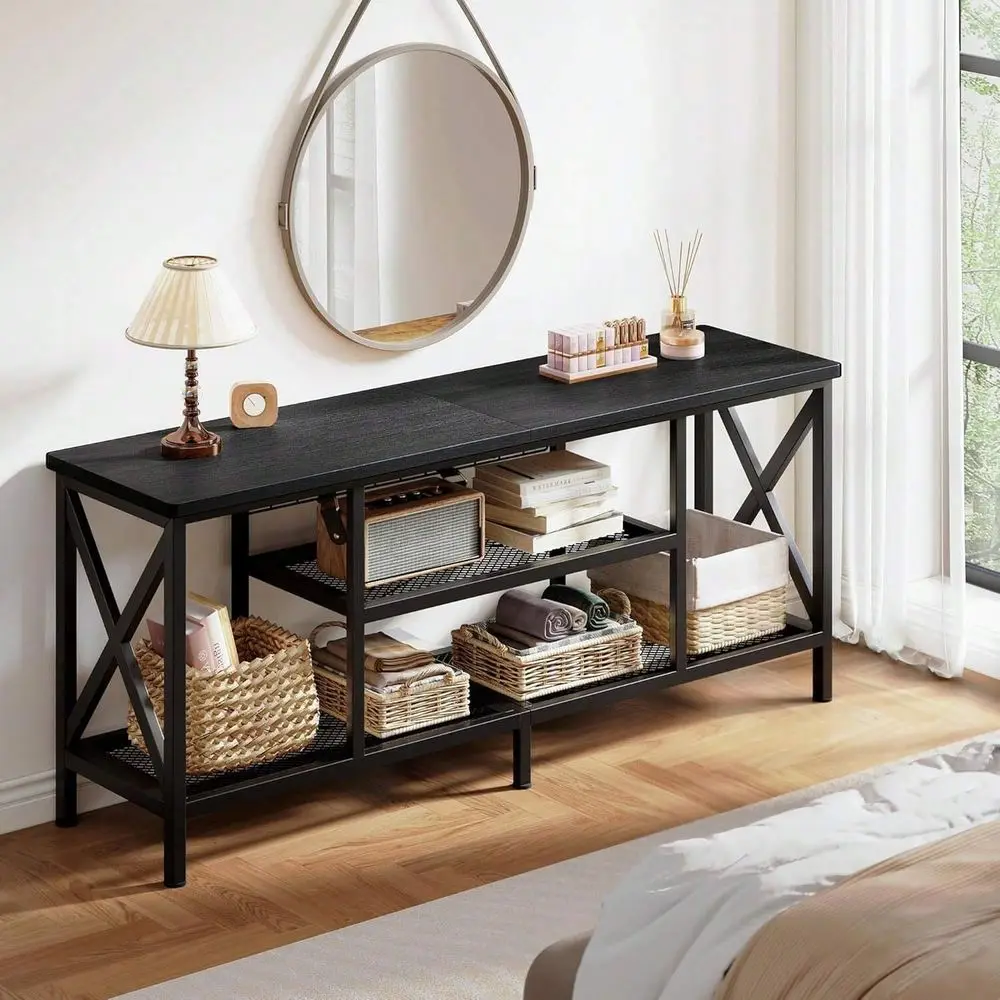 Industrial TV Stand For 5565 Inch TVs, 60 TV Cabinet With 3 Tier Open Shelves, Entertainment Center TV Console Table With Metal
Industrial TV Stand For 5565 Inch TVs, 60 TV Cabinet With 3 Tier Open Shelves, Entertainment Center TV Console Table With Metal