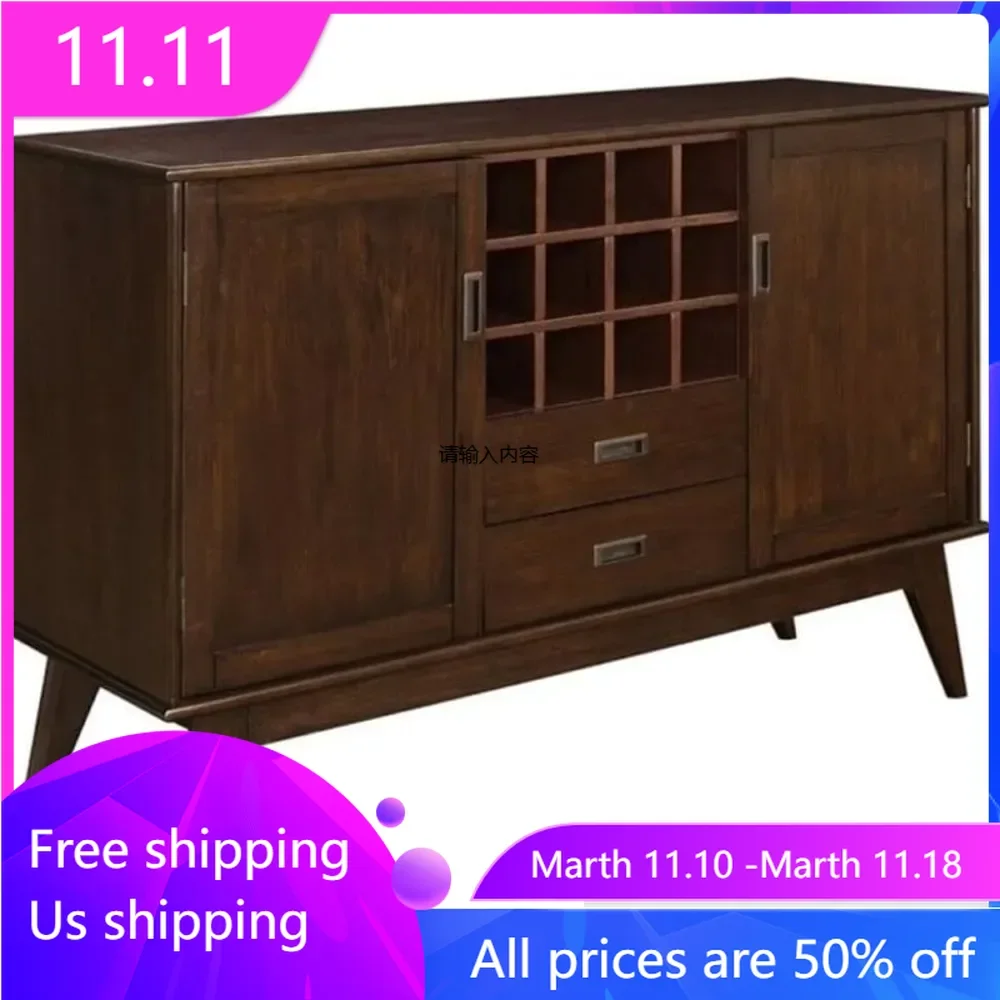 Solid rubber wood 54 inch modern side panel wine rack, 2 drawers and 2 storage racks with 12 bottles of wine
Solid rubber wood 54 inch modern side panel wine rack, 2 drawers and 2 storage racks with 12 bottles of wine