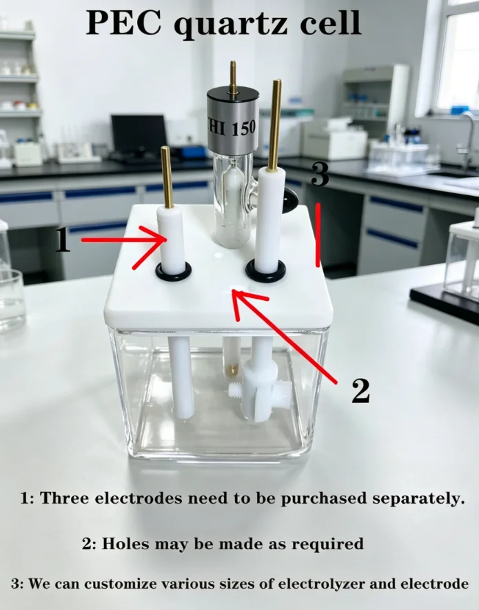 50x50x50mm Quartz Electrolytic Cell PEC Test Equipment Electrode Sold Separately
50x50x50mm Quartz Electrolytic Cell PEC Test Equipment Electrode Sold Separately