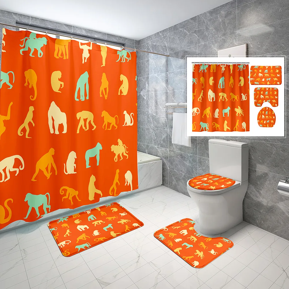 Cartoon animal non-slip mat, toilet mat, Shower Curtain set, Cute Bathroom Decoration set for boys andgirls
Cartoon animal non-slip mat, toilet mat, Shower Curtain set, Cute Bathroom Decoration set for boys andgirls