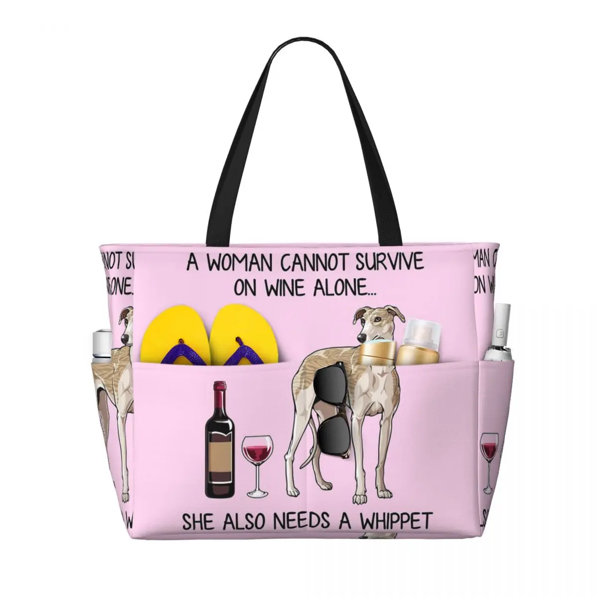 Whippet Dog And Wine Funny Gift For Dog Mom Beach Tote Bag Sport Gym Yoga Duffle Large Tote Bag Women Travel Bag Fitness bag
Whippet Dog And Wine Funny Gift For Dog Mom Beach Tote Bag Sport Gym Yoga Duffle Large Tote Bag Women Travel Bag Fitness bag