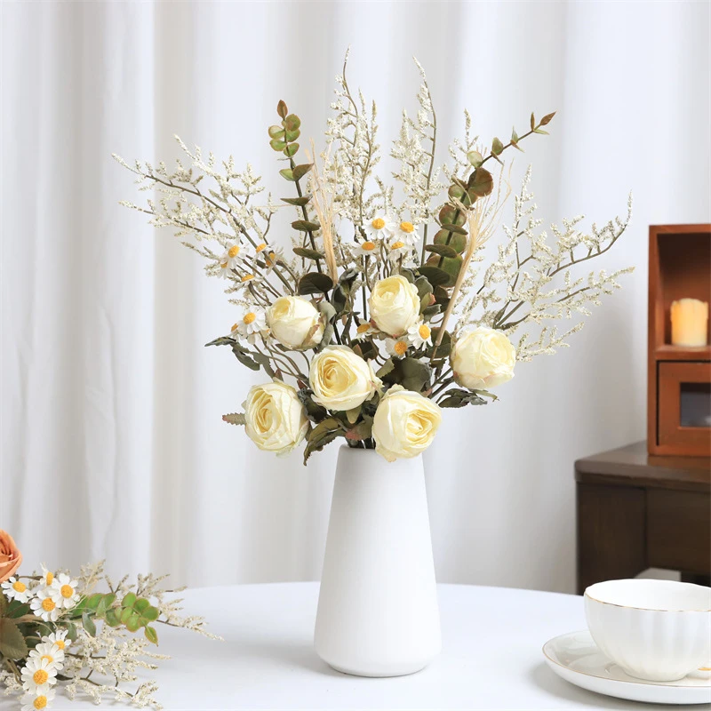 Rose & Daisy Artificial Flower Bouquet, Faux Floral Arrangement for Living Room Dining Table Decor
Rose & Daisy Artificial Flower Bouquet, Faux Floral Arrangement for Living Room Dining Table Decor