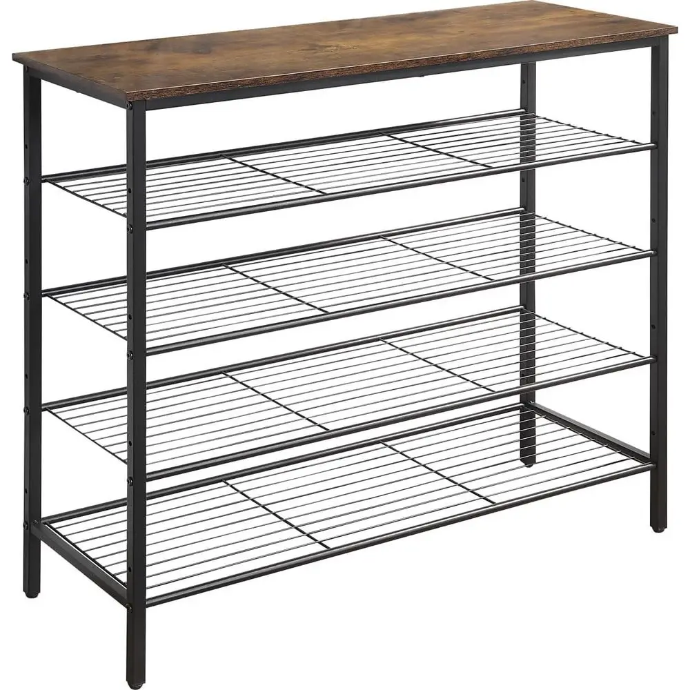 5-Tier Metal Mesh Shoe Organizer for Entryway, Hallway, Closet, Dorm - Rustic Brown
5-Tier Metal Mesh Shoe Organizer for Entryway, Hallway, Closet, Dorm - Rustic Brown