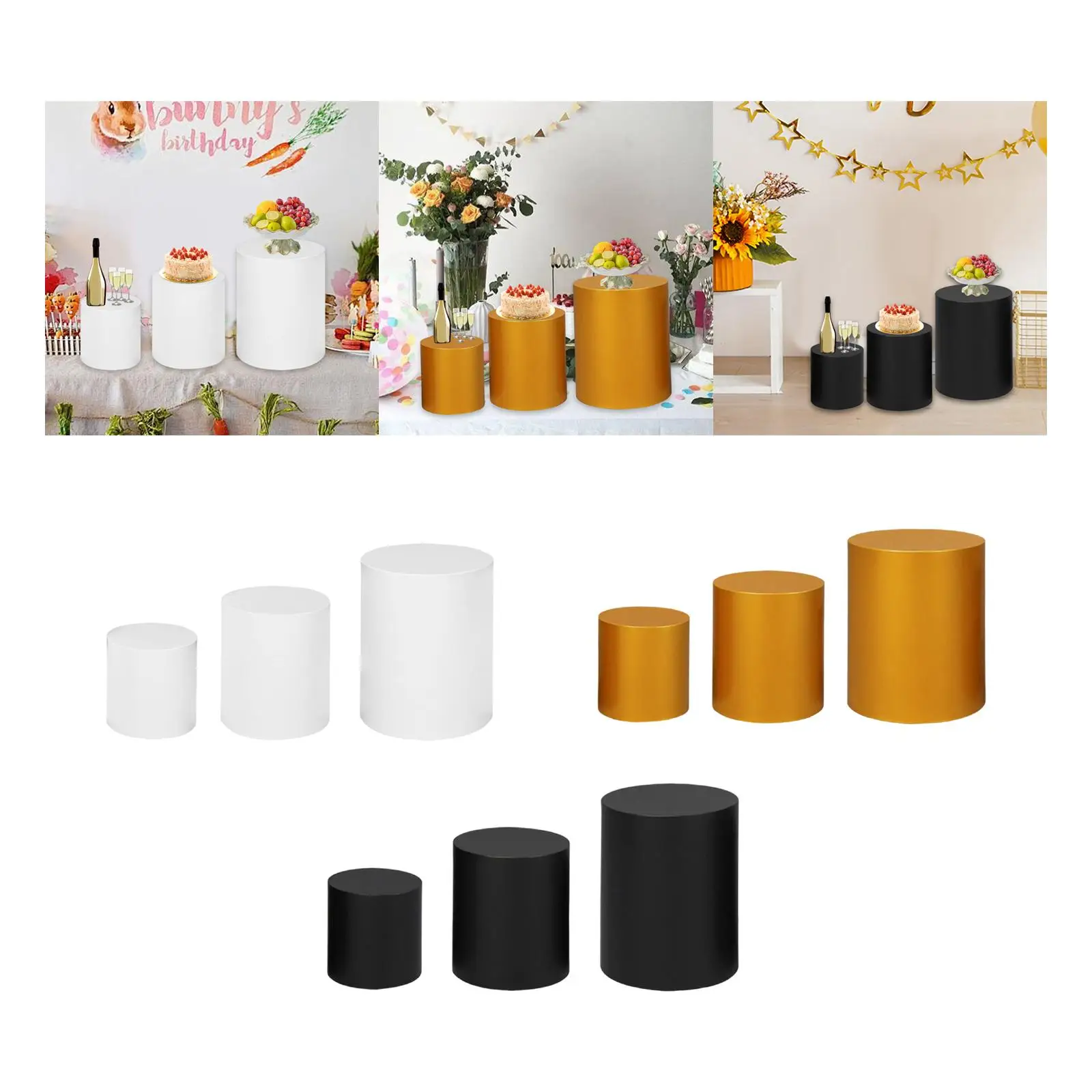 3Pcs Round Pedestal Cake Stand Party Supplies Dessert Pedestals for Wedding Festival Valentine's Day Anniversary Graduation
3Pcs Round Pedestal Cake Stand Party Supplies Dessert Pedestals for Wedding Festival Valentine's Day Anniversary Graduation
