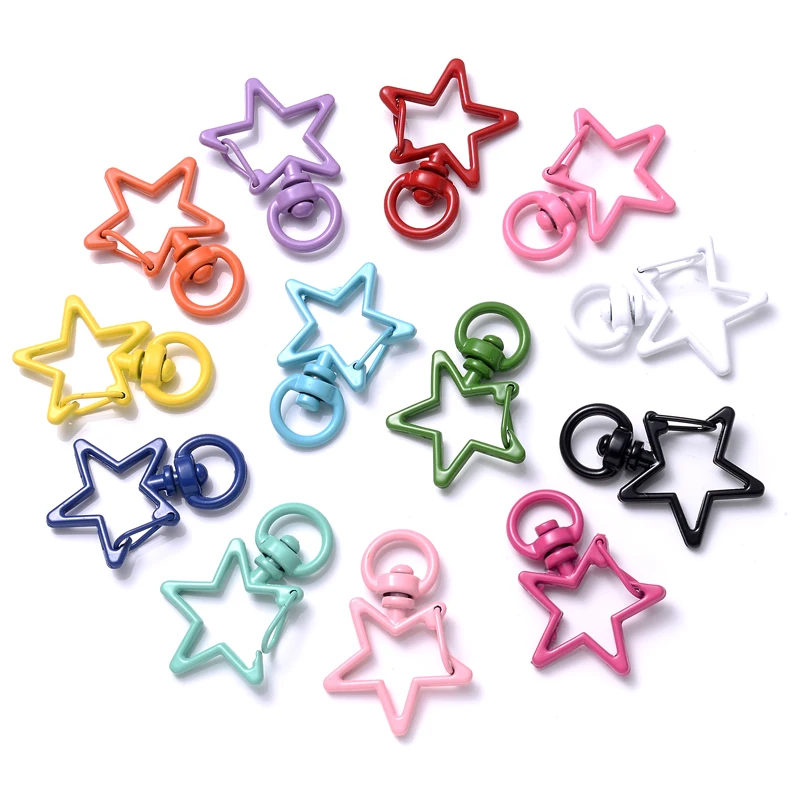 10Pcs Candy Color Plated Big Star Pentagram Lobster Clasp Key Hooks Connector Clip for Jewelry Making Key Rings Accessories
10Pcs Candy Color Plated Big Star Pentagram Lobster Clasp Key Hooks Connector Clip for Jewelry Making Key Rings Accessories