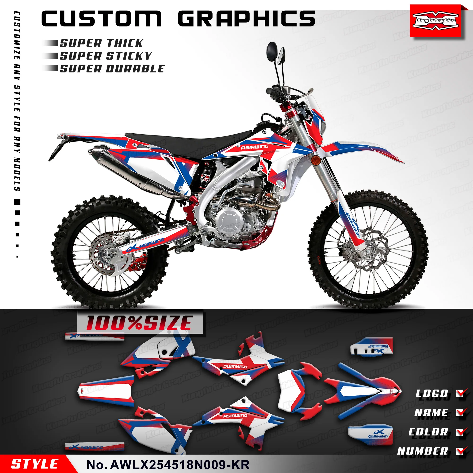 Клейкая наклейка KUNGFU GRAPHICS, прочный винил для Asiawing LX250 LX450 2018 2019 2020 2021 2022 2023 2024, AWLX254518N009-KR 
Клейкая наклейка KUNGFU GRAPHICS, прочный винил для Asiawing LX250 LX450 2018 2019 2020 2021 2022 2023 2024, AWLX254518N009-KR