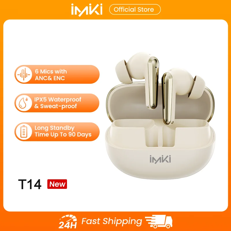 IMIKI T14 Earbuds Bluetooth 5.3 Earphones Wireless Microphone 6 Mics Sports Headset Headphones Noise Cancellation With ANC & ENC
IMIKI T14 Earbuds Bluetooth 5.3 Earphones Wireless Microphone 6 Mics Sports Headset Headphones Noise Cancellation With ANC & ENC