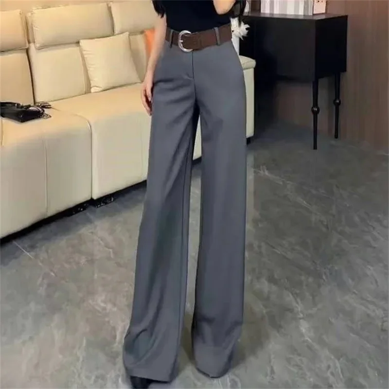 Summer Ladies Solid Color Leg Flared Pantalons Korean Women Fashion Casual Trousers Spring Femme New High Waist Loose Suit Pants
Summer Ladies Solid Color Leg Flared Pantalons Korean Women Fashion Casual Trousers Spring Femme New High Waist Loose Suit Pants