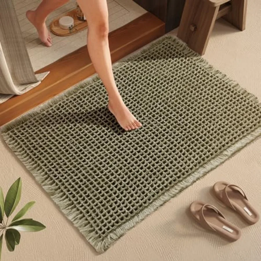 Waffle Bath Mat Non Slip, 32"X20" Boho Bathroom Rugs Super Absorbent Bathroom Mat, Quick Dry Bath Rugs Machine Washable, Rubber
Waffle Bath Mat Non Slip, 32"X20" Boho Bathroom Rugs Super Absorbent Bathroom Mat, Quick Dry Bath Rugs Machine Washable, Rubber