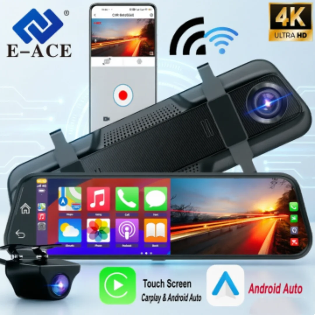 4K HD Dash Cam with Touch Screen CarPlay & Android Auto Night Vision Video Recorder All-in-One Smart Car DVR Driving Assistant
4K HD Dash Cam with Touch Screen CarPlay & Android Auto Night Vision Video Recorder All-in-One Smart Car DVR Driving Assistant