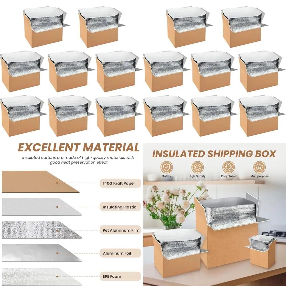 Thermally Insulated Shipping Boxes with Oil Liner, Reusable, 12x10x7 inches (8-Pack)
Thermally Insulated Shipping Boxes with Oil Liner, Reusable, 12x10x7 inches (8-Pack)