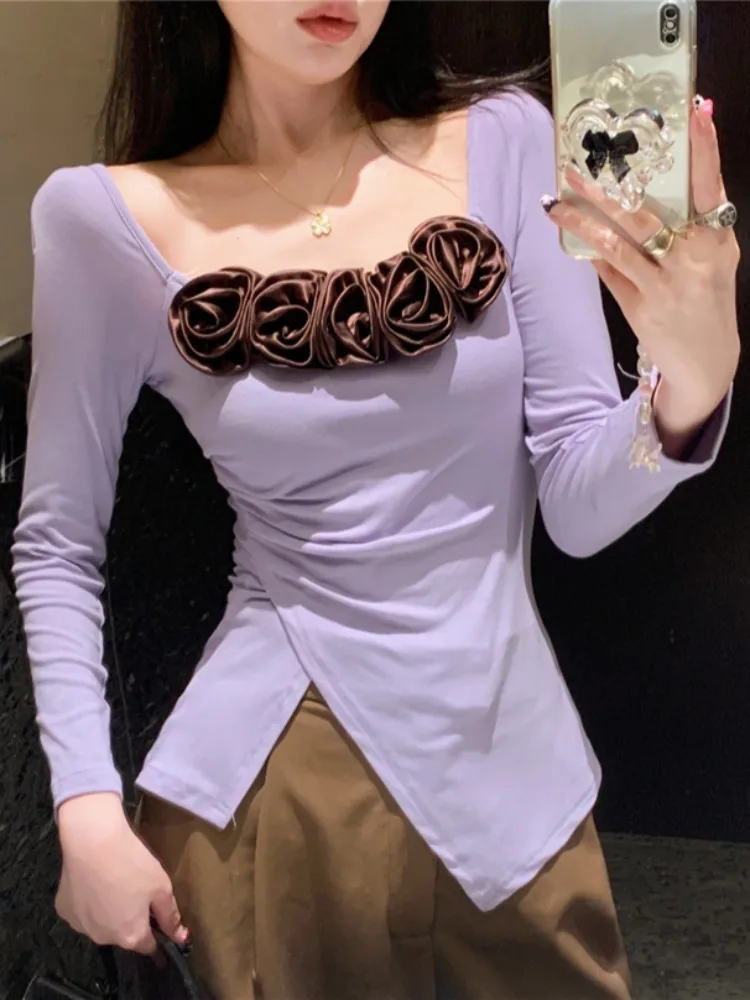 Elegant Rose Print Base Shirt Women's Square Collar Waist Cinched Folded Top Ladylike Commute Style Slim Fit Autumn Fashion
Elegant Rose Print Base Shirt Women's Square Collar Waist Cinched Folded Top Ladylike Commute Style Slim Fit Autumn Fashion