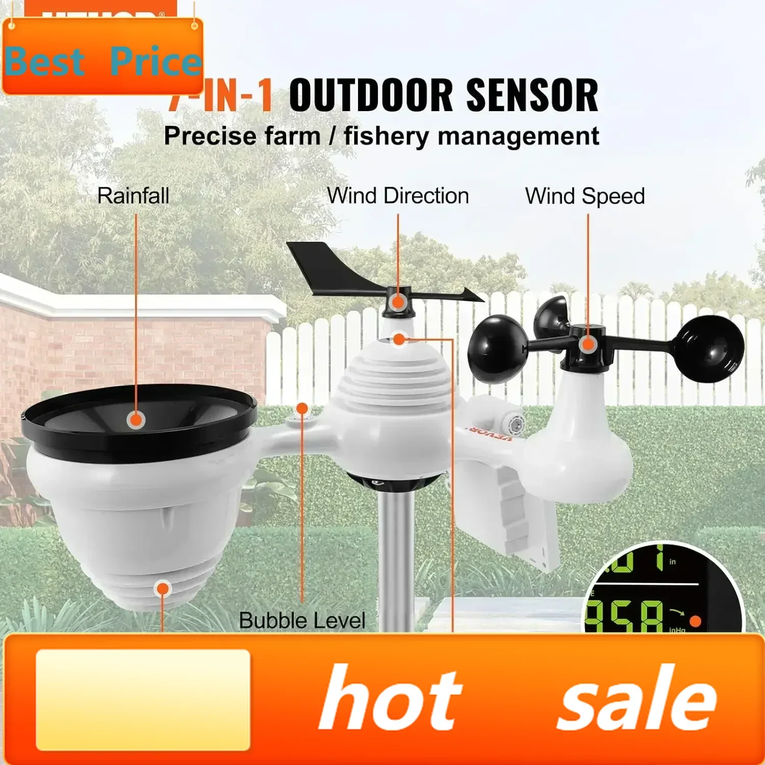 BestsellerYT60234 WiFi Weather Station 7-in-1, Weather Stations WiFi Indoor Outdoor, 7.5" Color Display for Weather Forecast
BestsellerYT60234 WiFi Weather Station 7-in-1, Weather Stations WiFi Indoor Outdoor, 7.5" Color Display for Weather Forecast