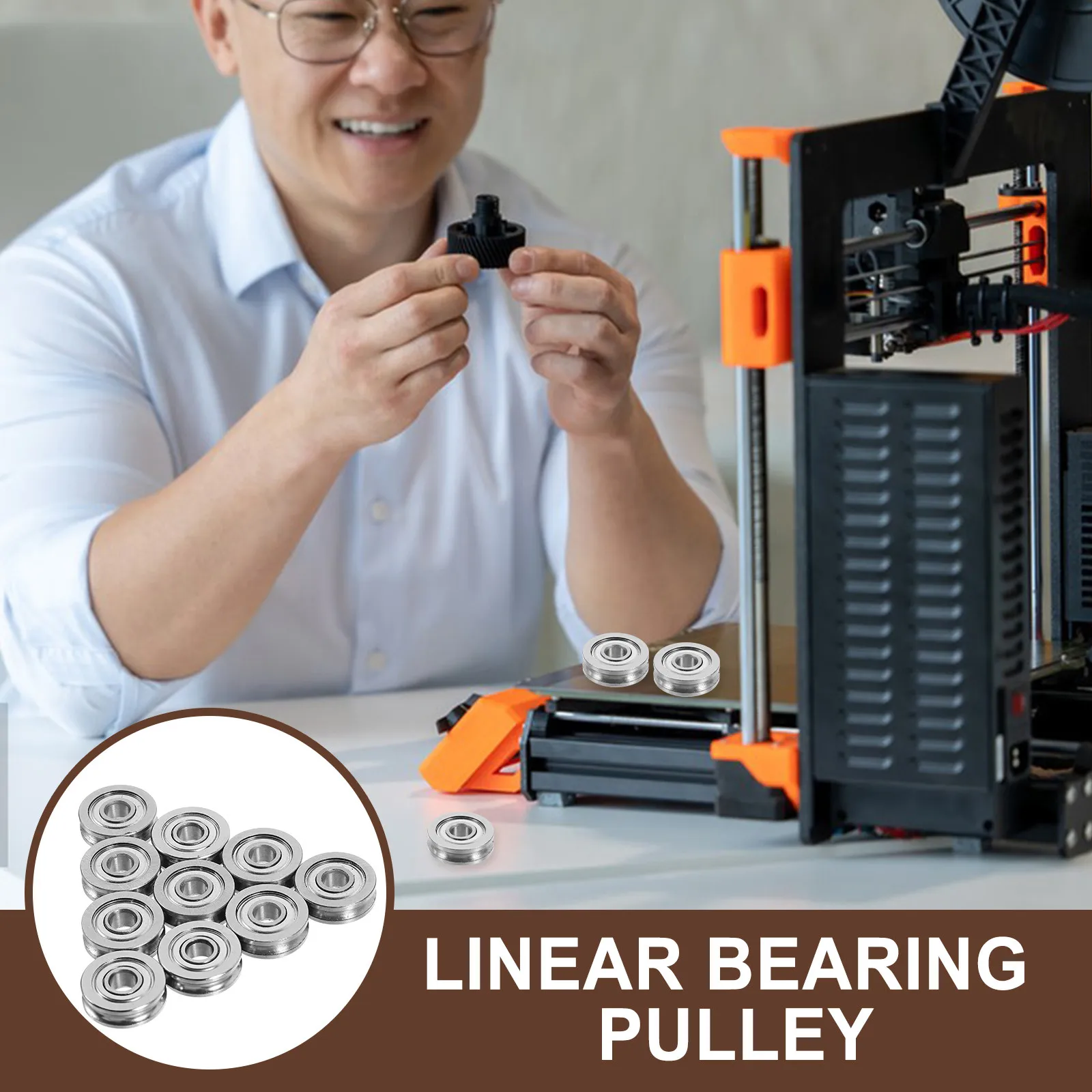 10Pcs Metal 3D Printer Pulley Wheels Linear Bearing U Groove Compatible with Multiple Models Quick Install 3D Printer Accessory
10Pcs Metal 3D Printer Pulley Wheels Linear Bearing U Groove Compatible with Multiple Models Quick Install 3D Printer Accessory