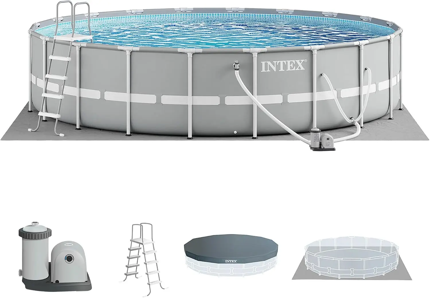 26755EH Prism Frame Premium Above Ground Swimming Pool Set: 20ft x 52in – Includes 1500 GPH Cartridge Filter Pump – Removable Ladder – Pool Cover – Ground Cloth
26755EH Prism Frame Premium Above Ground Swimming Pool Set: 20ft x 52in – Includes 1500 GPH Cartridge Filter Pump – Removable Ladder – Pool Cover – Ground Cloth